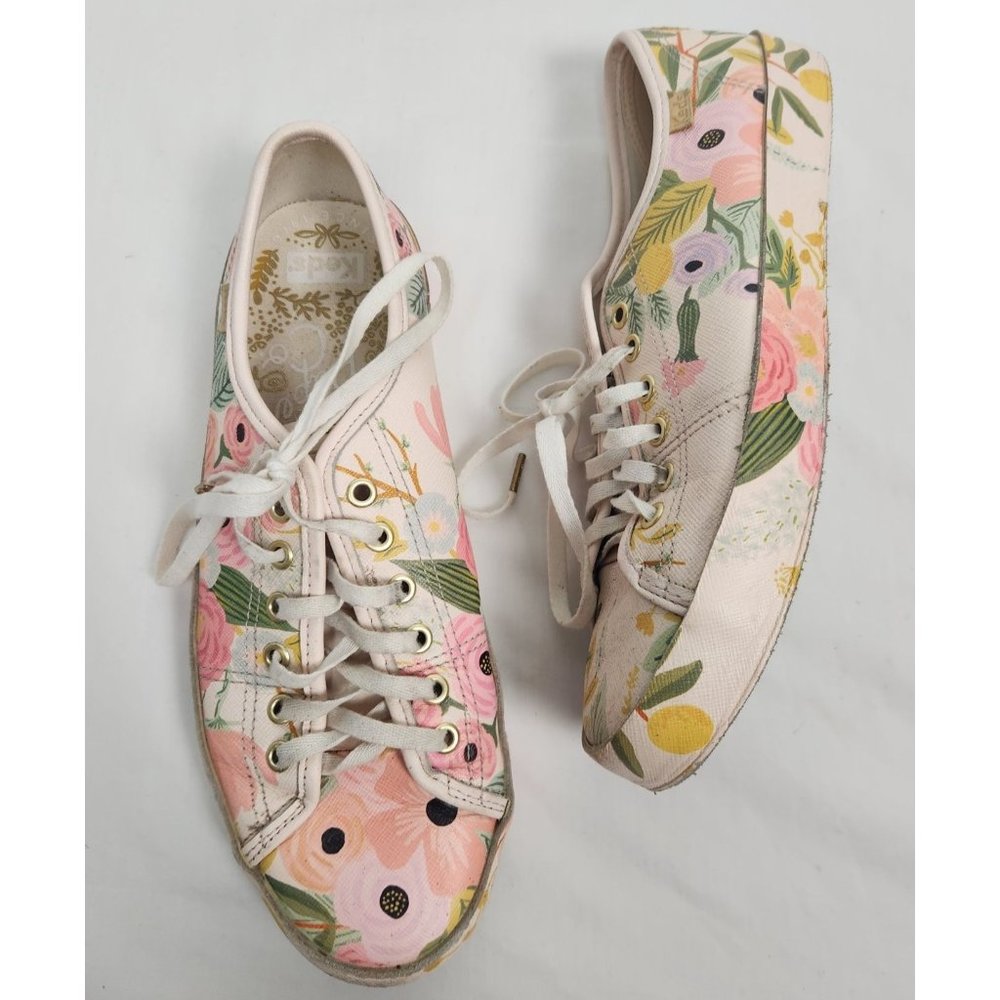 KEDS X Rifle Paper Co Women's Sz. 9 Kickstart Garden Party Sneakers In Pink